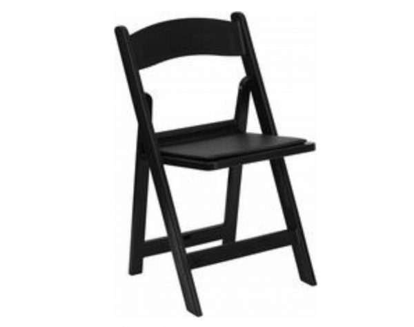 Black Resin Folding Chairs with Pad