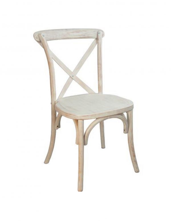 Rustic White Wash X Back Vineyard Chairs