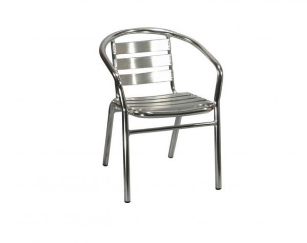 Silver Streak Aluminum 3 Slat Café Chairs