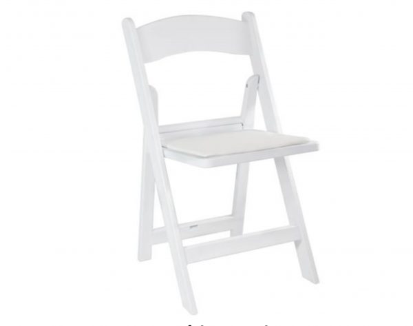 White Resin Folding Chairs with Pad