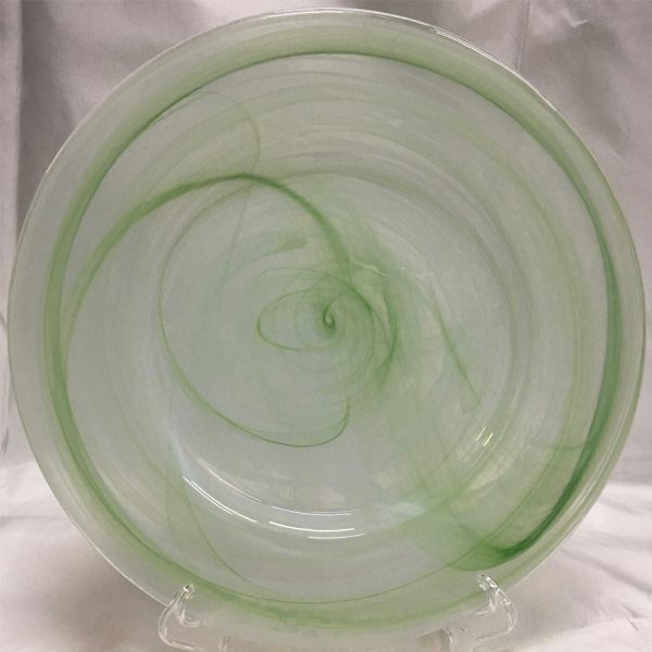 Charger Green Swirl Glass