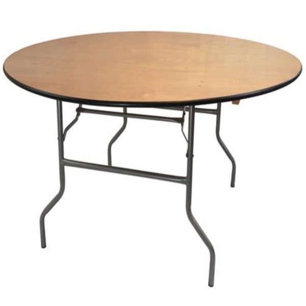 5’ Round Wood Folding Table