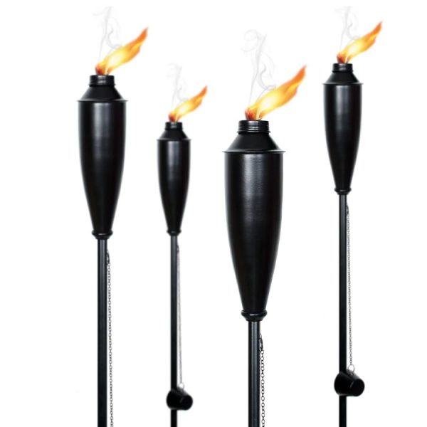 60-inch Citronella Garden Outdoor Patio Flame Metal Torch -Black Matte