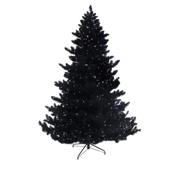 7.5' Pre-Lit Black Dahlia Flocked Tree with Cool White LED Lights