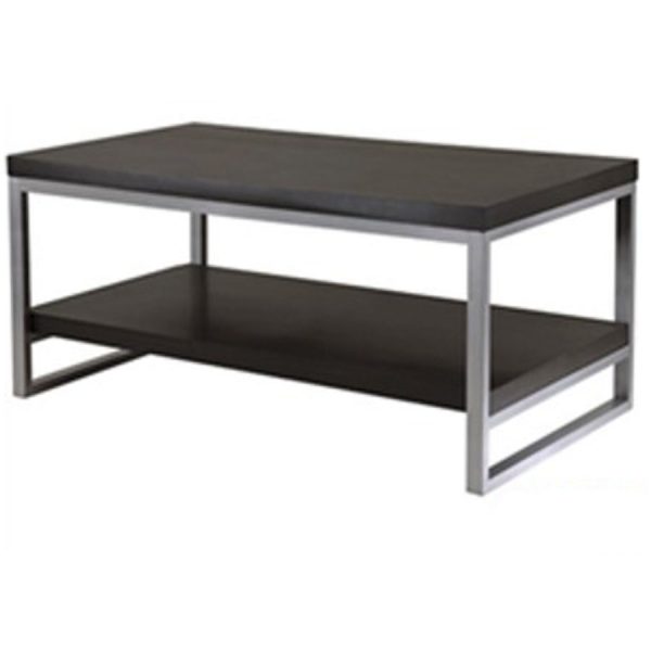 Black & Polished Steel Coffee Table