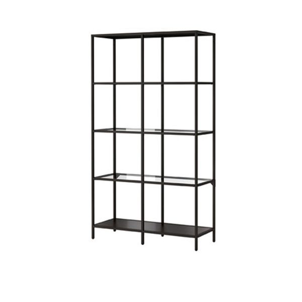 Black Steel & Glass Bar Shelves