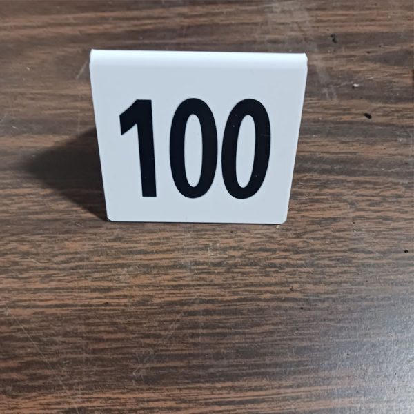 Black on White Table Numbers 1-100