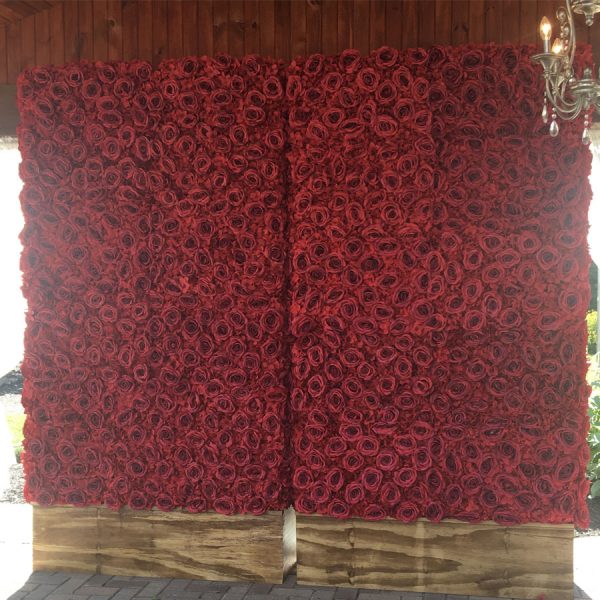 Flower Wall 8' tall x 4' wide - Red Rose