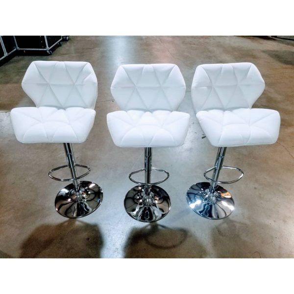 Geo Contemporary Bar Stool - WHITE