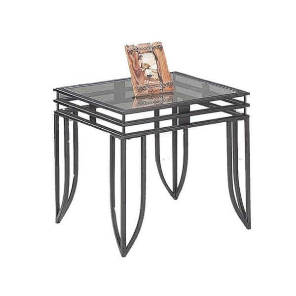 Matrix Steel Glass End Table