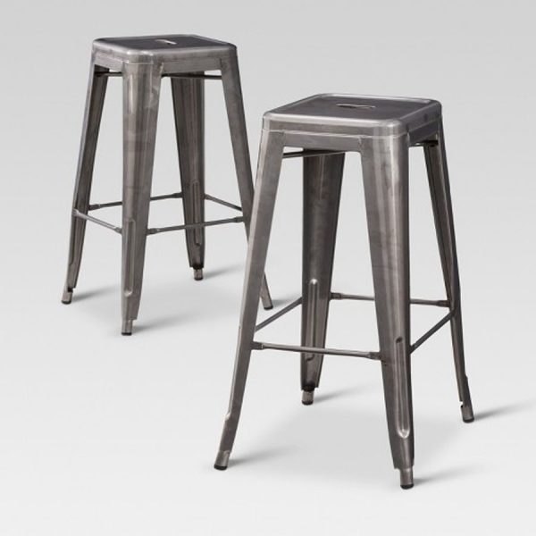 Metal Bar Stool Silver