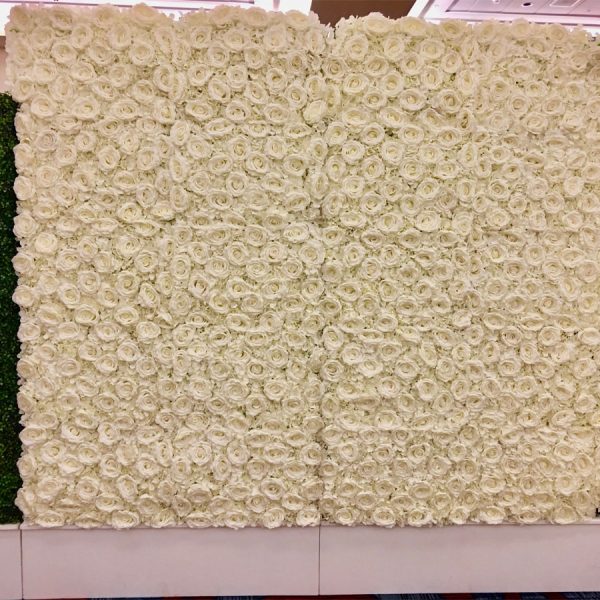 Silk Flower Wall-WHITE