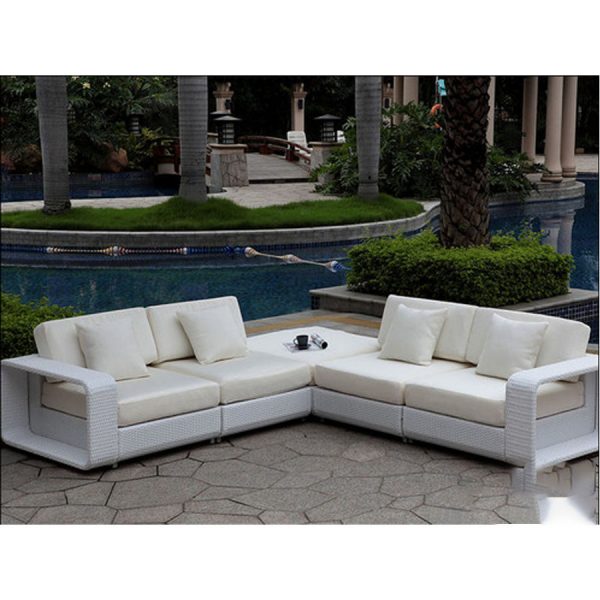 Style 52 Wicker Sectional - White