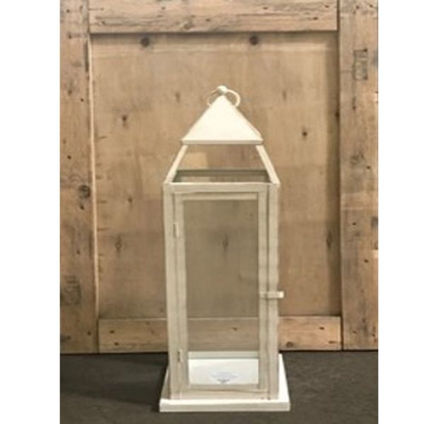 Table Lantern - rustic white